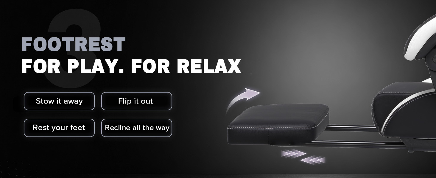 Gaming Chair with Footrest
