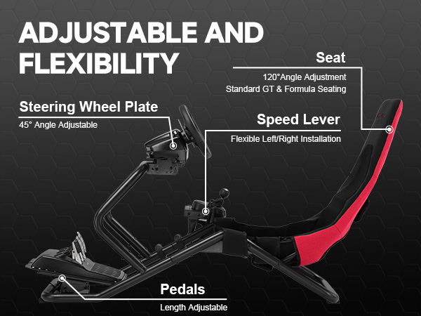 Sim Racing Cockpit for High Performance Foldable & Adjustable Racing Simulator Cockpit, Compatible