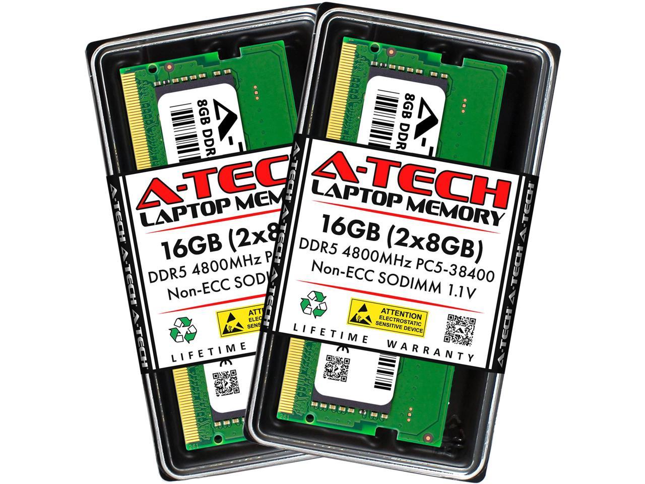 A-Tech 32GB (2x16GB) DDR5 4800MHz SODIMM PC5-38400 Non-ECC Unbuffered CL40  1.1V 262-Pin SO-DIMM Laptop Notebook Computer RAM Memory Upgrade Kit