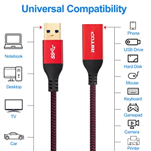 usb3 a male to female extension cable cord