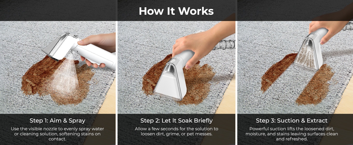 Rosewill Multi-Purpose Portable Carpet and Upholstery Spot Cleaner - White