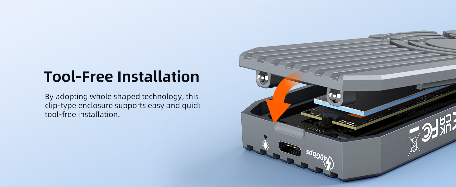 40Gbps M.2 NVMe Enclosure for Thunderbolt 4/Thunderbolt 3/USB4
