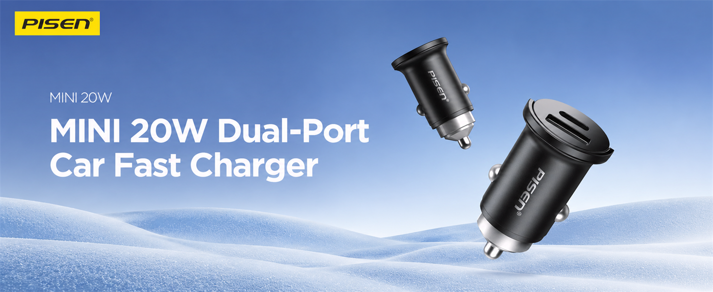Mini 20W Dual-Port Car Fast Charger