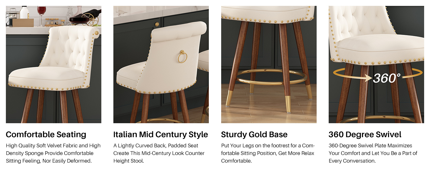 Mid-Century Modern Counter Stools