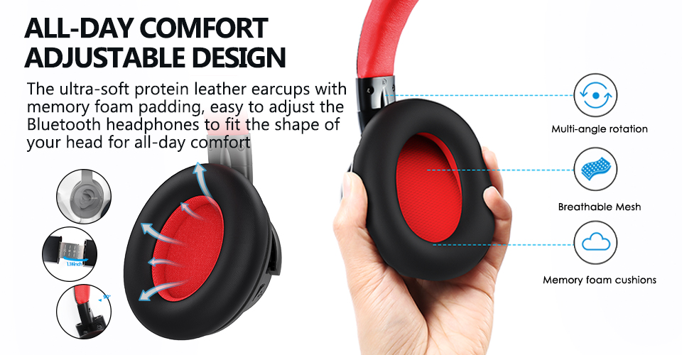 AUSDOM E7 Bluetooth Noise Cancelling Wireless Headset