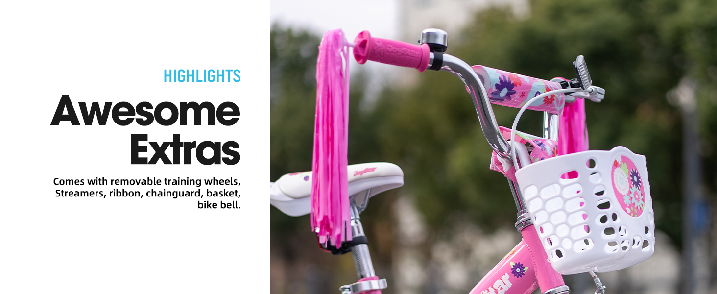 kids bike kids bicycle boys girls children training wheels basket