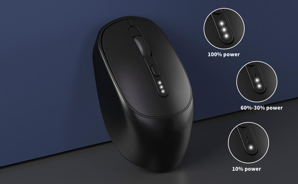 Remaining Battery Visible  This mouse comes equipped with a battery indicator light, allowing you t
