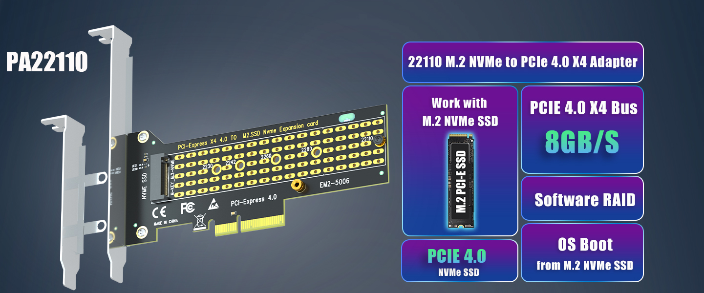 M.2 NVMe to PCIe 4.0 X4