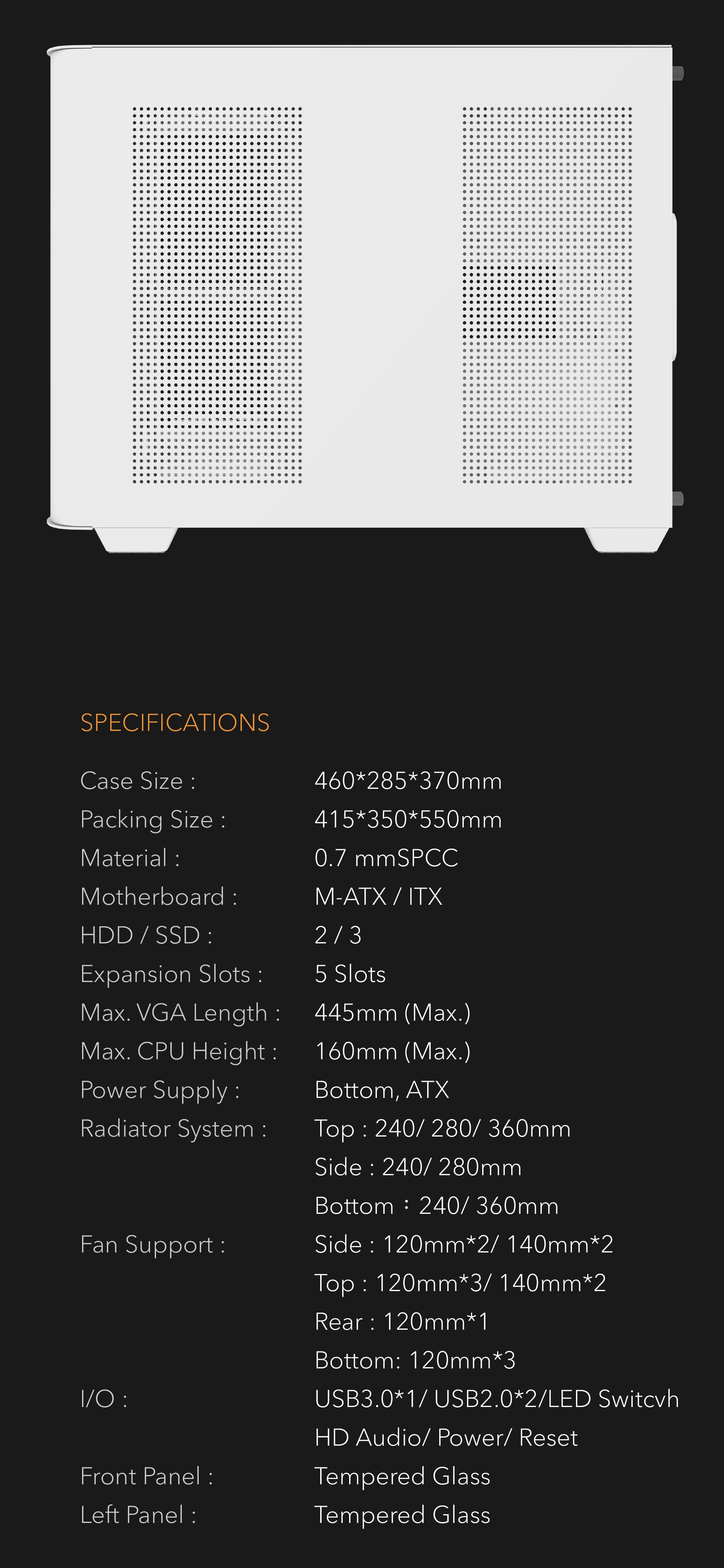 darkFlash DPW90M,Micro-ATX PC Gaming Case,3×Pre-Installed ARGB PWM Fans,Panoramic Dual Curved Temper
