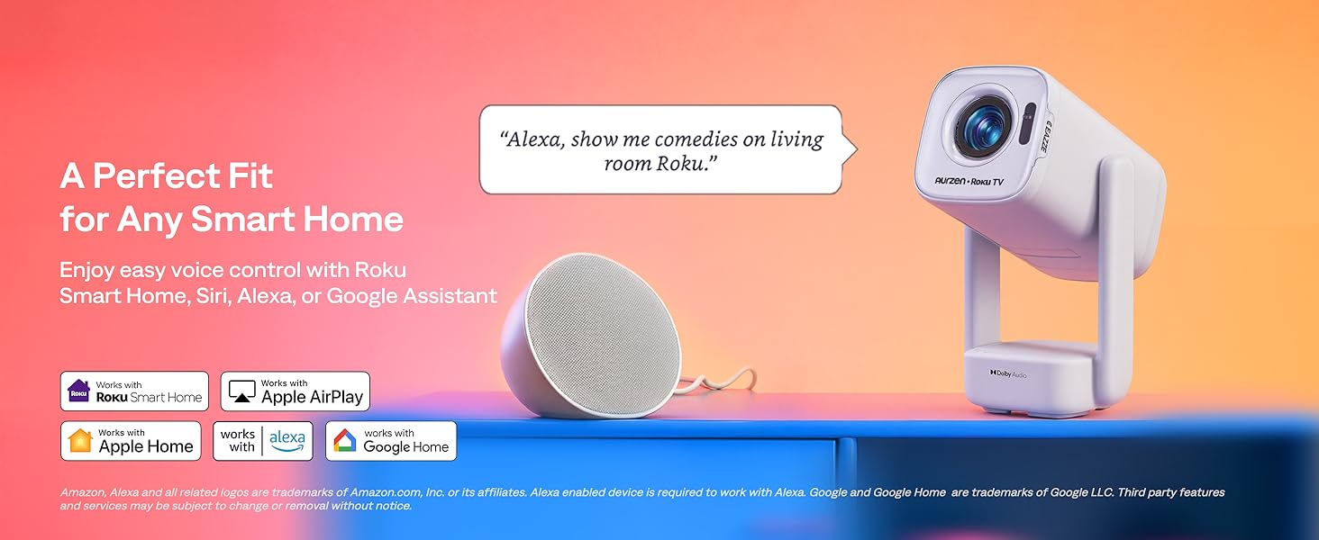 Aurzen EAZZE D1R air Roku TV Smart Projector
