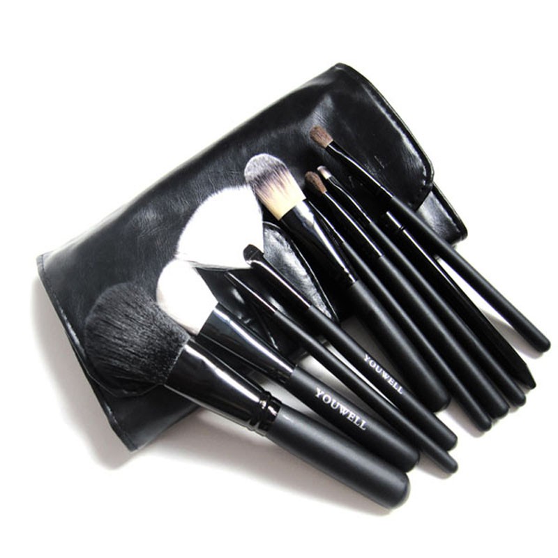 Portable Travel 10pcs Cosmetic Brush Set with Bag