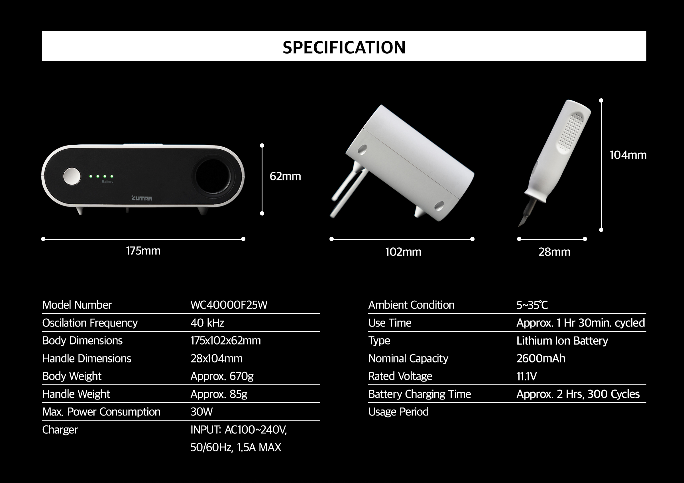 Wonder Cutter - Premium Ultrasonic Cutter, 40,000 Vibrations/Sec. 