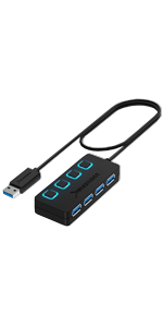 Sabrent 60W 10-Port USB 3.0 Hub Includes 3 Smart Charging Ports With ...