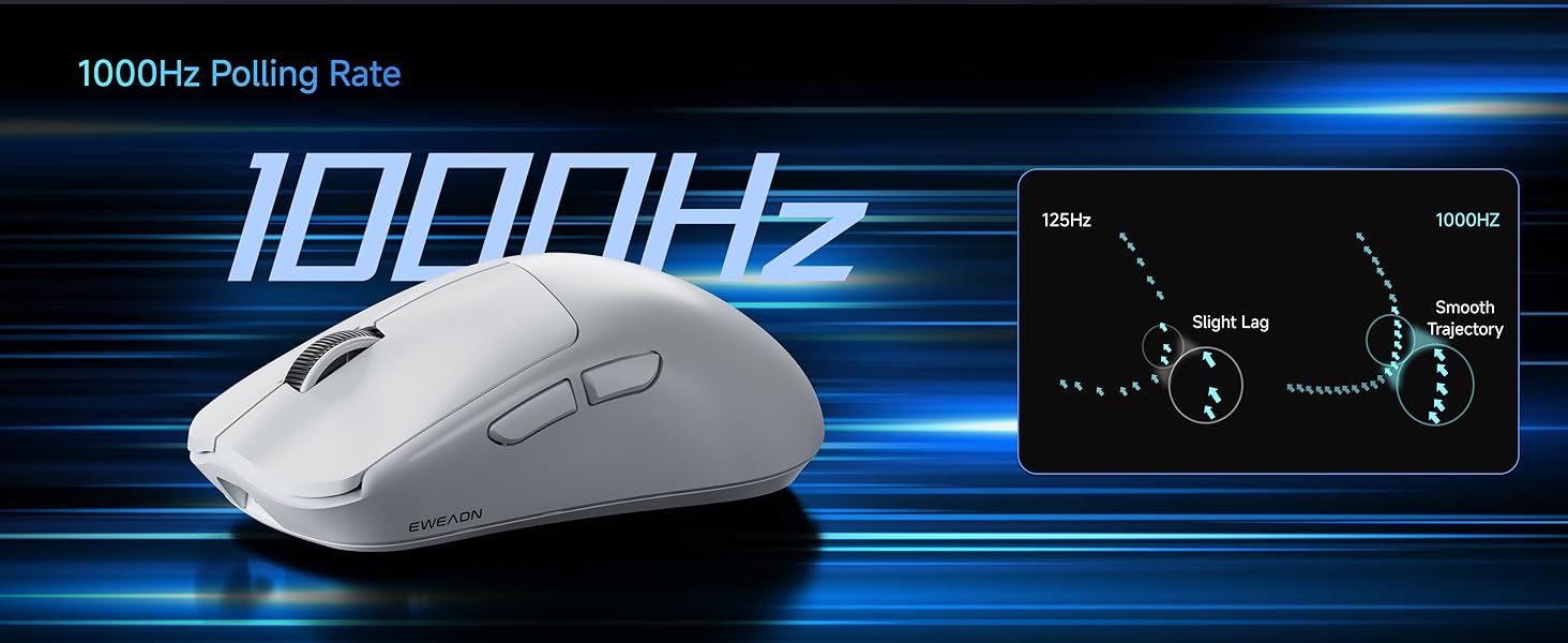 AUTYUE Wireless Gaming Mouse, PAW3311 Sensor, 49g Lightweight Mouse, 12000 DPI, 2.4G/BT5.0/USB-C Tri