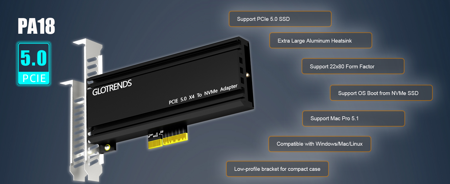 M.2 NVMe to PCIe 5.0 X4 Adapter