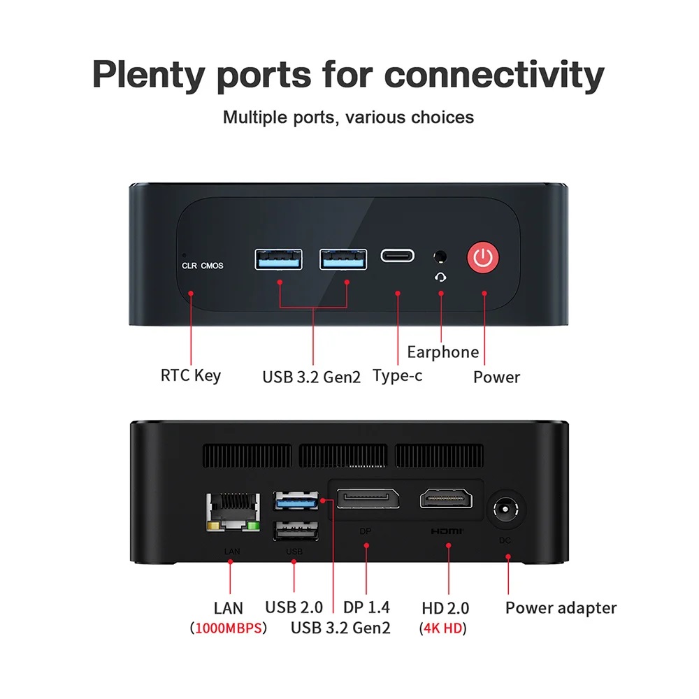 Beelink Mini PC SER5 AMD Ryzen 5 5560U (6C/12T Up to 4.0GHz), 16GB DDR4 RAM 500GB NVME SSD, AMD