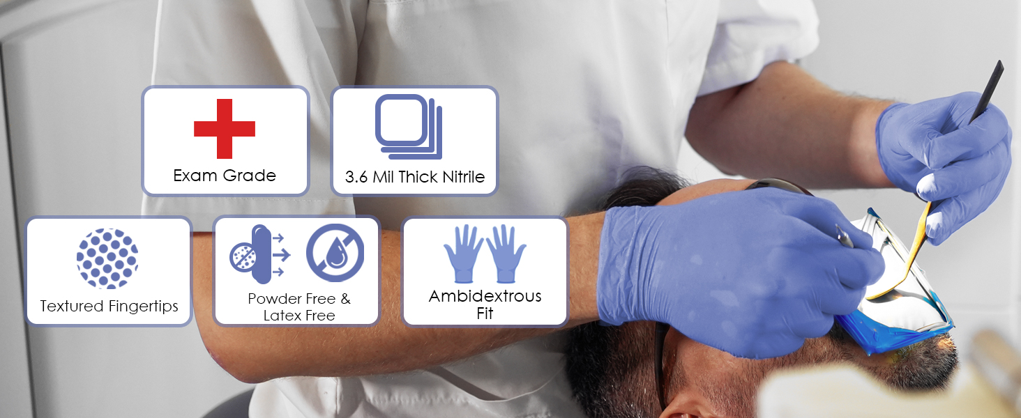 innovative haus indigo x large nitrile gloves disposable purple
