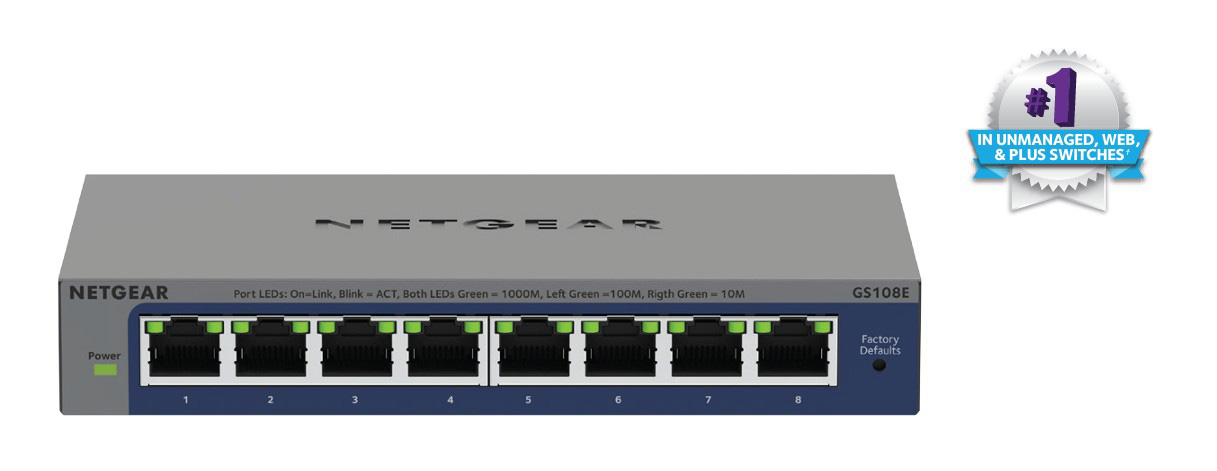 Netgear GS108E 8-Port Gigabit Ethernet Switch