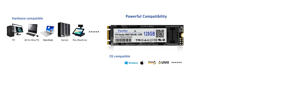 Vaseky M.2 SSD 2280 NGFF SATA SSD 512GB 265GB 128GB 64GB SSD Internal