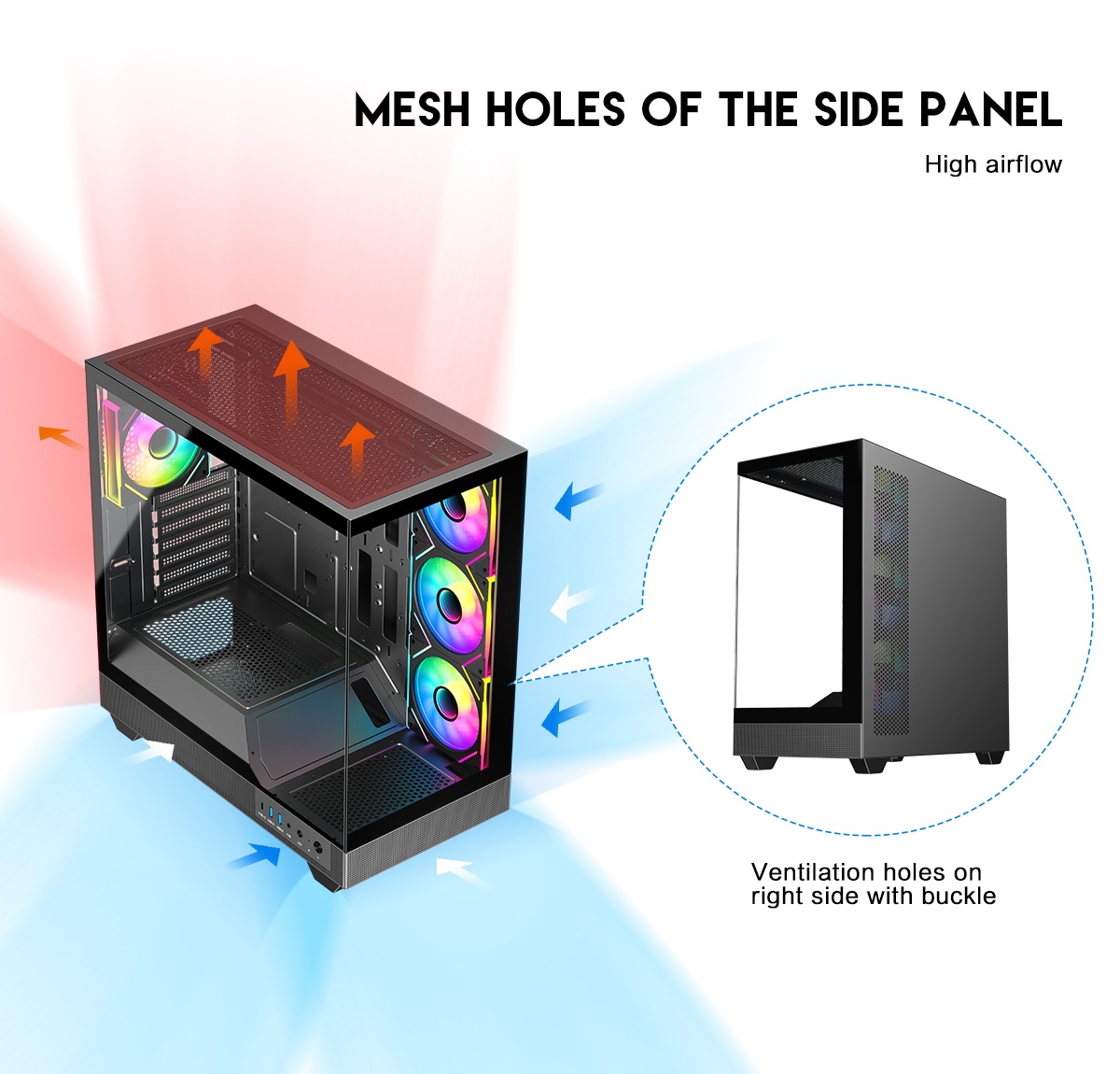 DIYPC IDX6-ATX-ARGB Gaming Computer Case
