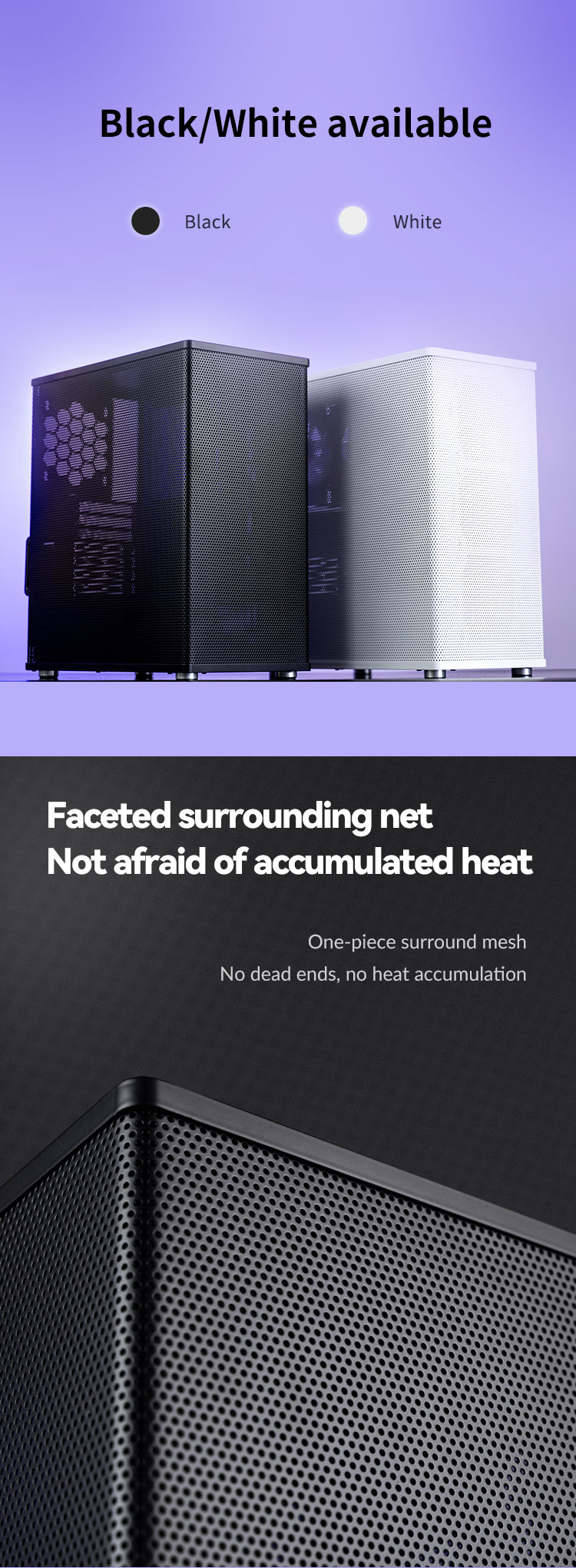 JONSBO VR4 BLACK ATX Mid Tower Computer Case ,Mesh ATX case, Pullout Liner Design, Support 240