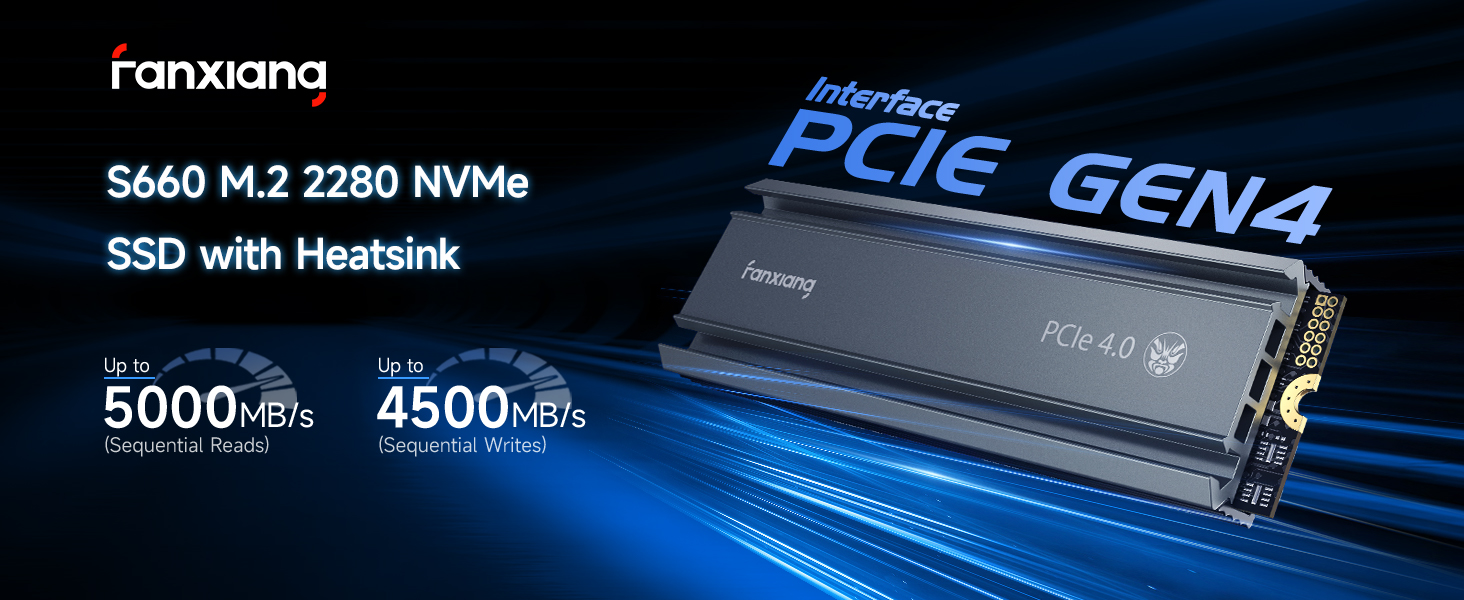 M.2 2280 NVMe SSD for PS5 PCIe Gen 4x4 with Heatsink
