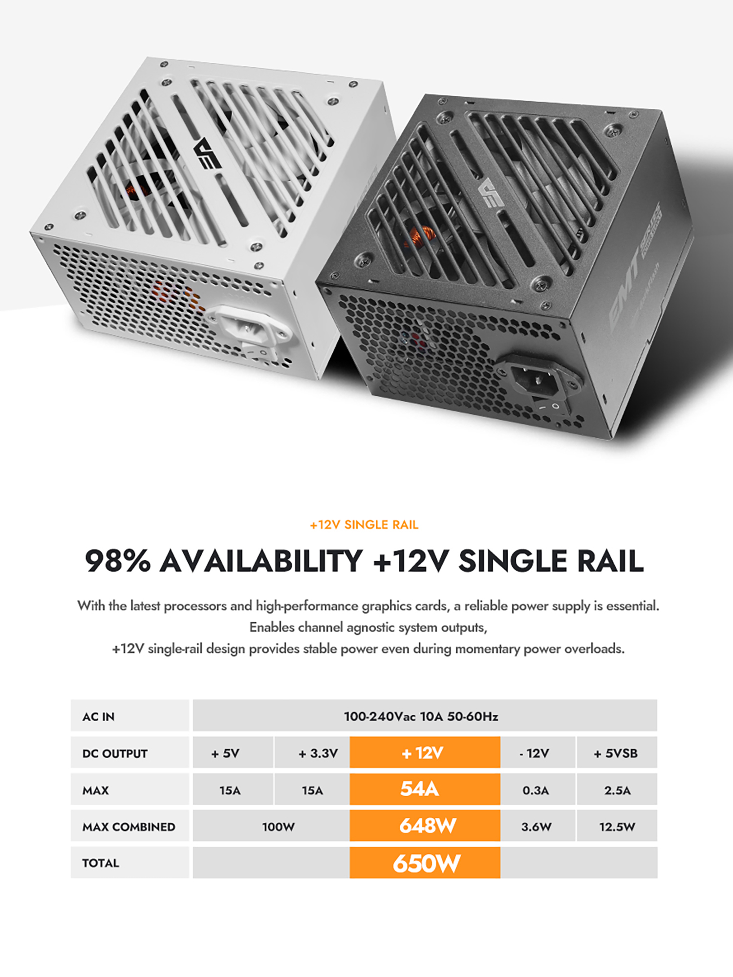 darkFlash PMT650 650W Power Supply PSU
