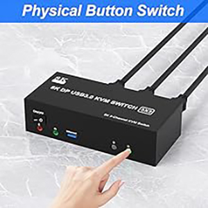 Switch by Panel button Push-button design allows for one-touch switching using a button on the KVM S