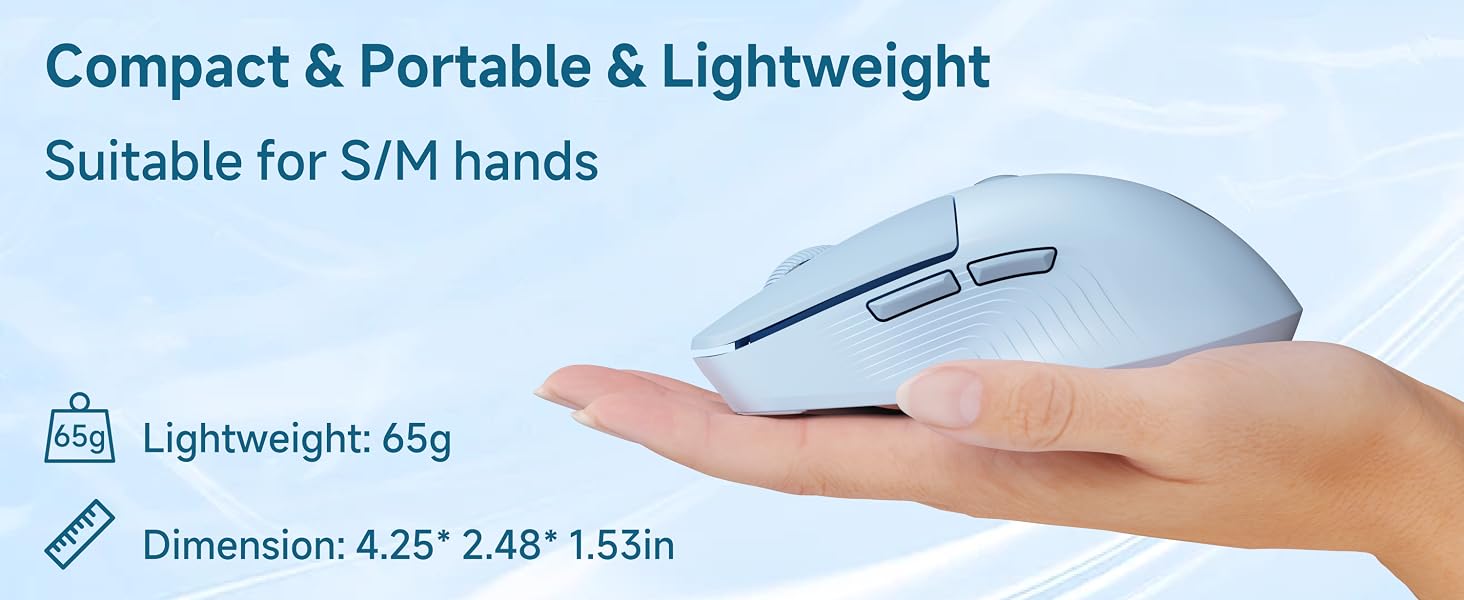 Dual-Mode Wireless Bluetooth Mouse with LED Display for Laptop - Bluetooth 5.0, 2.4GHz, 400mAh Type-