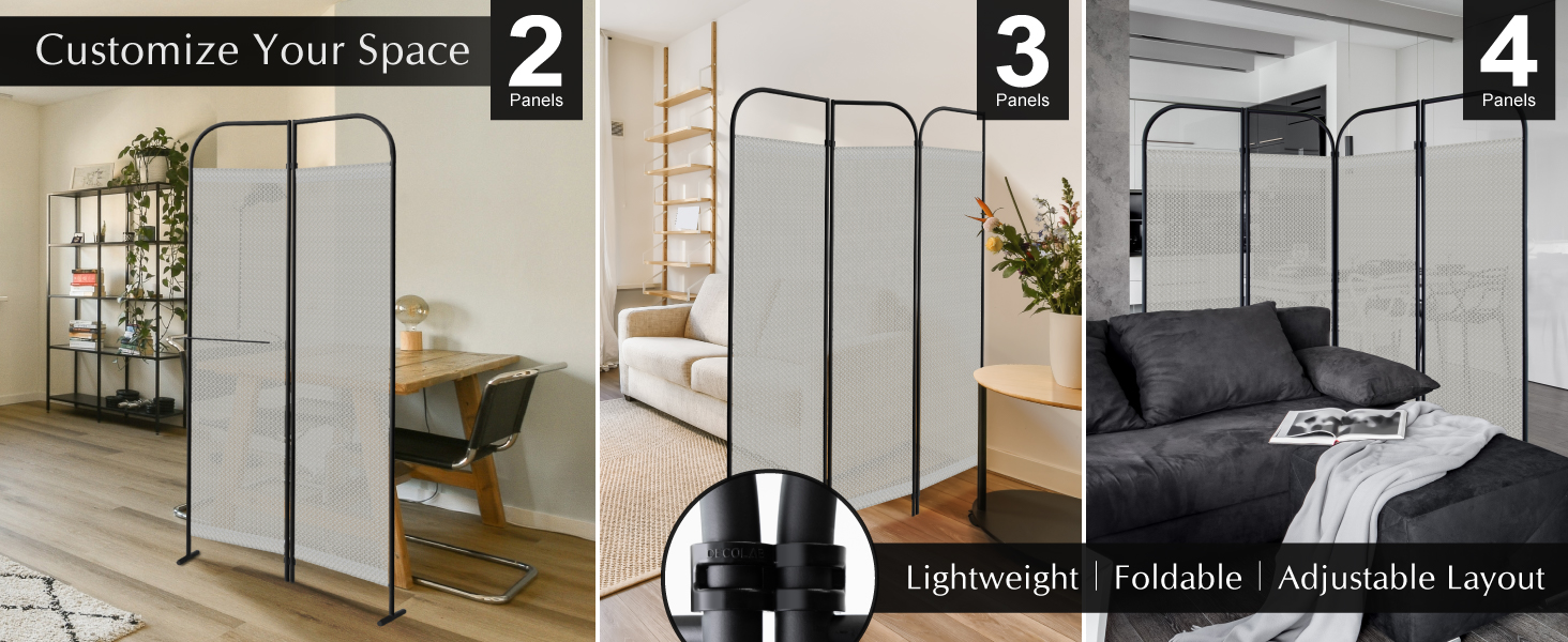 4 panel room divider waltz adjustable layout
