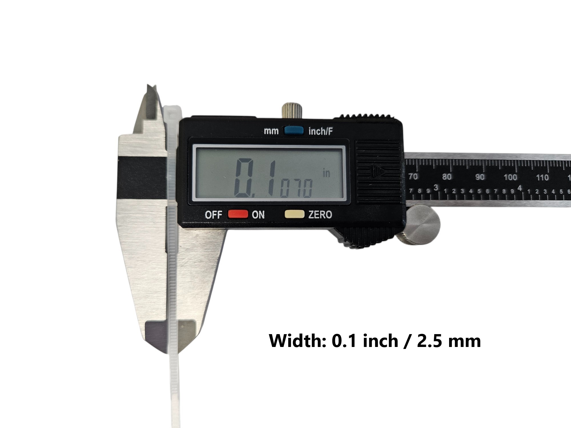 Width: 0.1 inch=2.5 mm