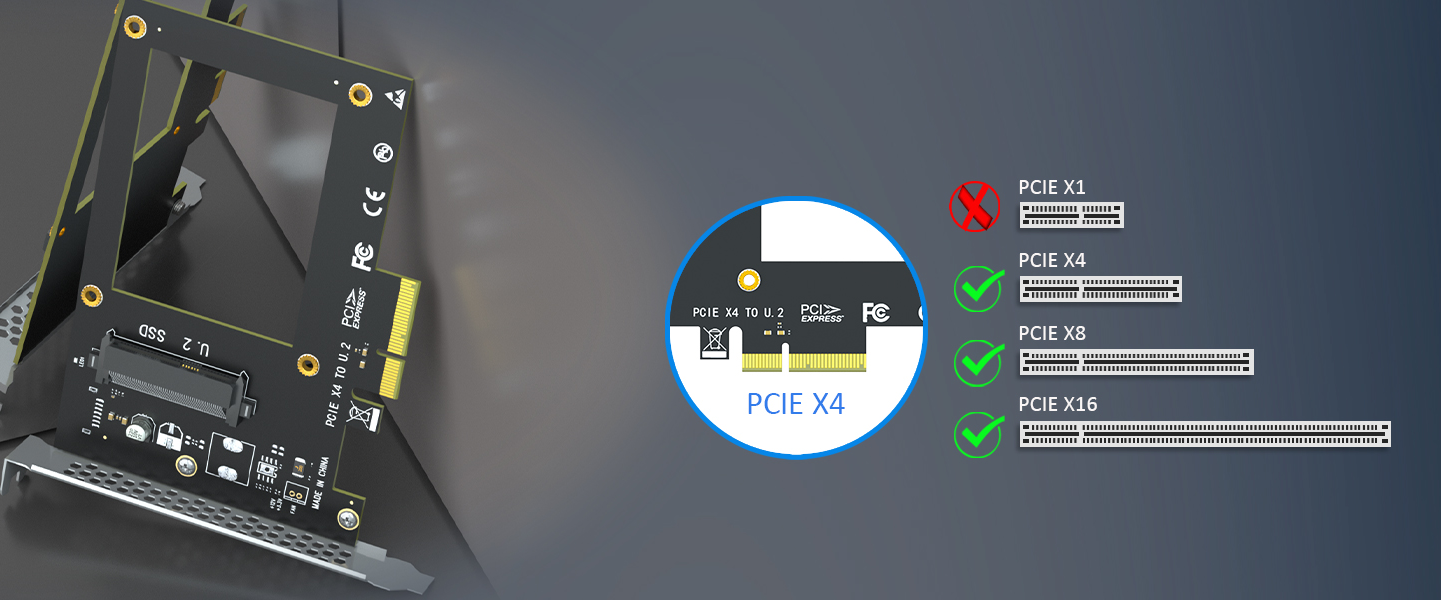 U.2 to PCIe 4.0 X4 Adapter