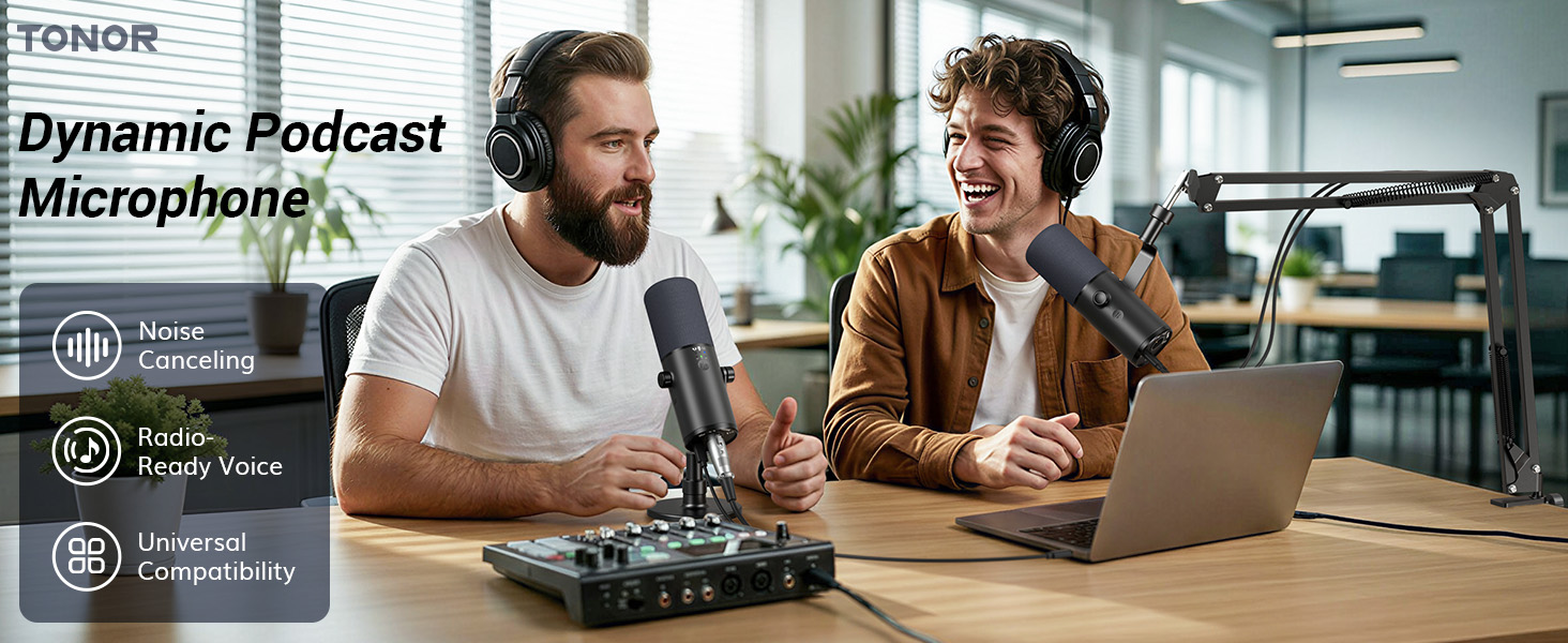 TONOR TD510 AIR+H Dynamic Podcast Microphone for Studio