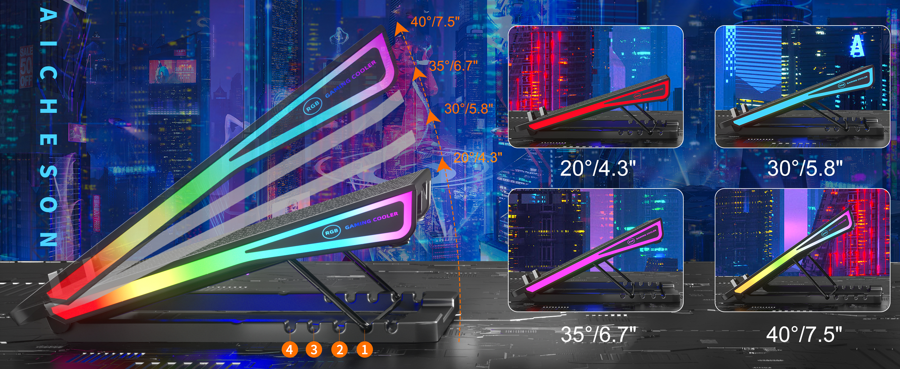 gamer laptop cooler pad for Microsoft Surface Laptop 5 (13.5-inch)  Razer Blade 16  HP Dragonfly Pro