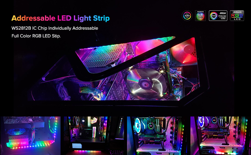 Double-side adheside ----easy to install Wide compatible----compatible with ASUS Aura Sync, MSI Myst