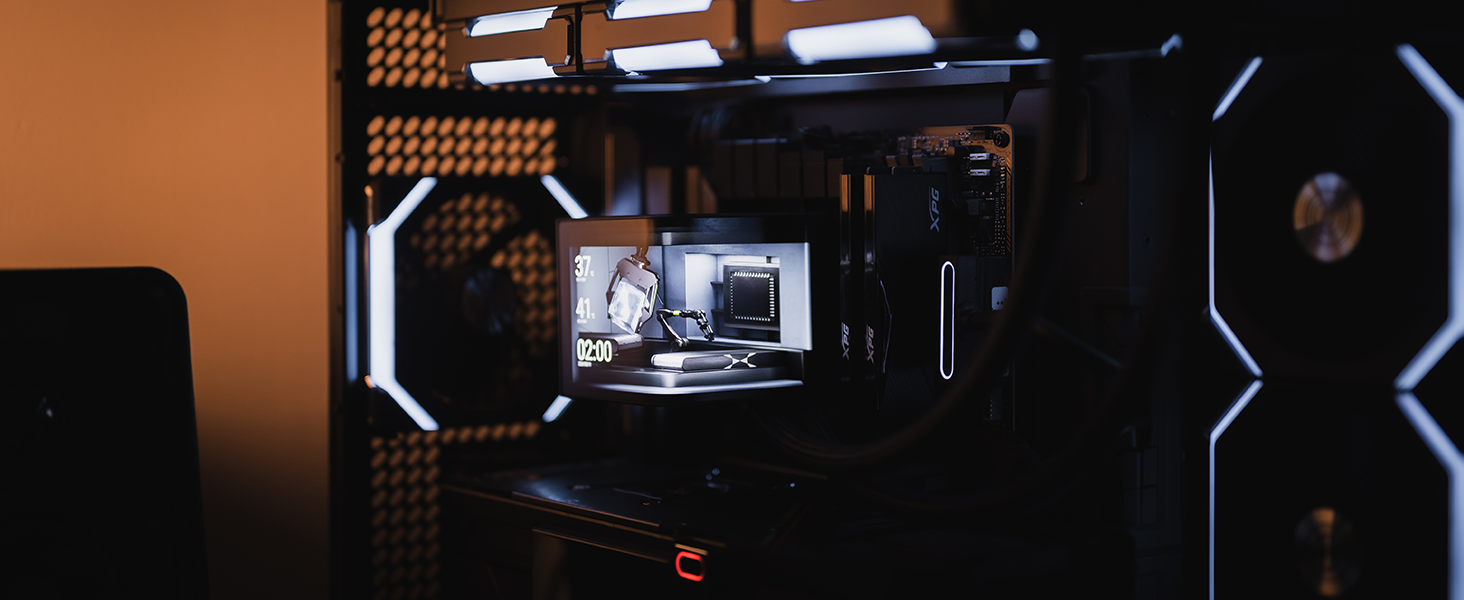 TRYX PANORAMA AIO Cooler AMOLED Curved Screen 3D Anamorphic Effect in PC Case