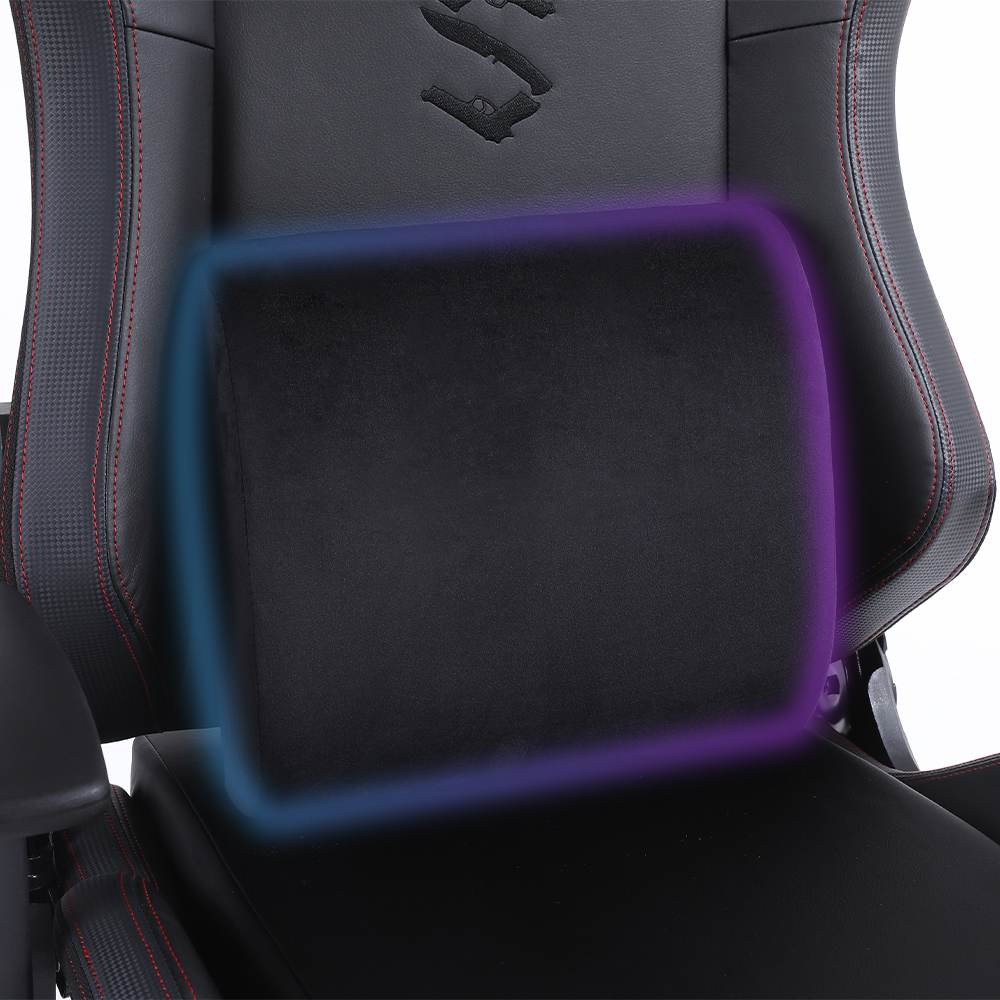 L33T Luxury Gaming Chair Cushion set, Memory Foam, Velvet, Black