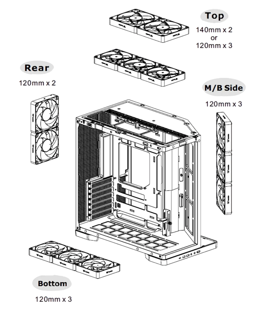 Thermaltake Arcus 380 TG ARGB Mid Tower Chassis - Black