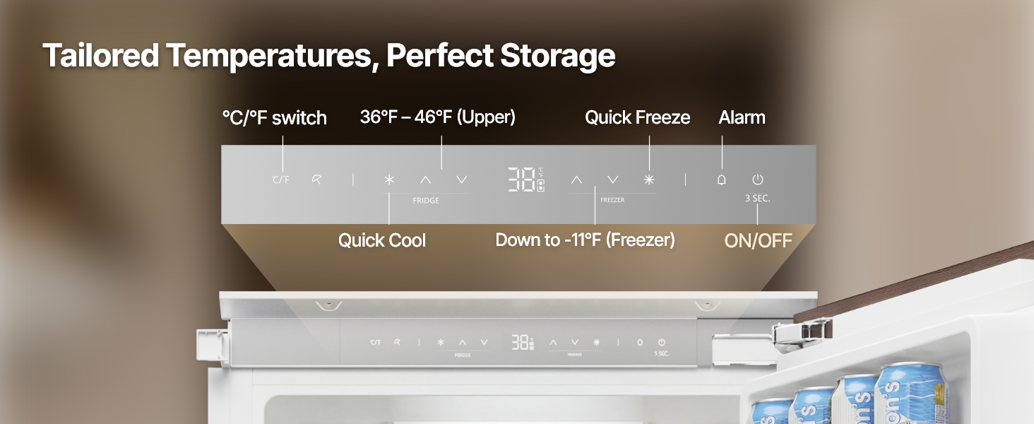 -11°F-46°F temp. range