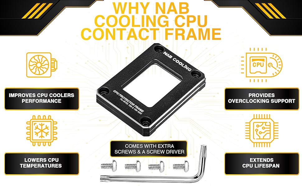  Nab Cooling Intel CPU Contact Frame 13th Gen + Thermal Paste :  Electronics