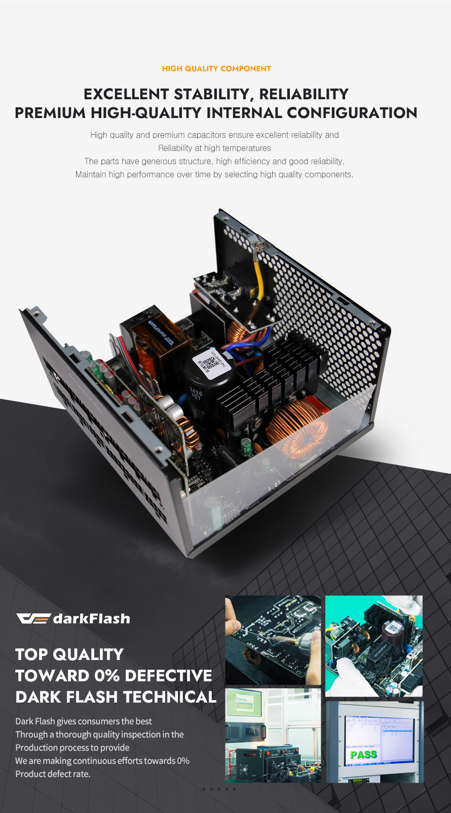 darkFlash PMT850, 850W Fully Modular Power Supply, 80 PLUS Gold & Cybenetics Platinum Certified