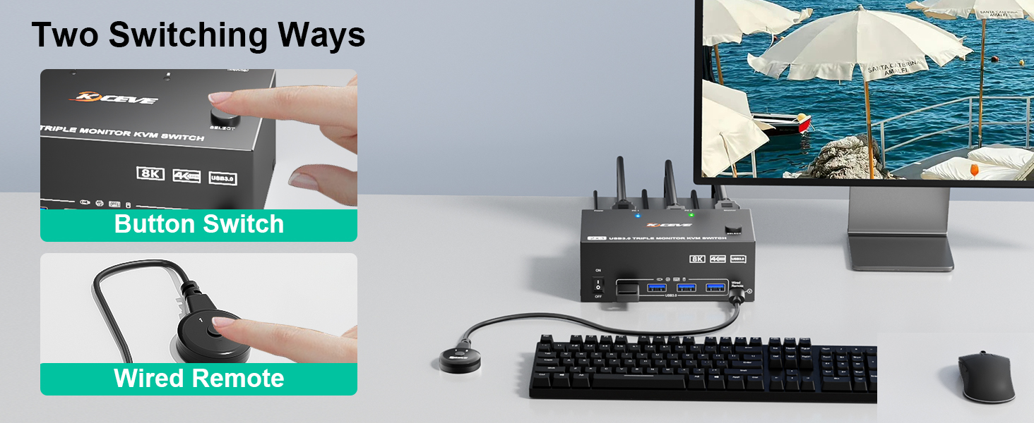 Among the 3 monitors, you can choose mirror mode or extension mode according to your needs. Mirror m