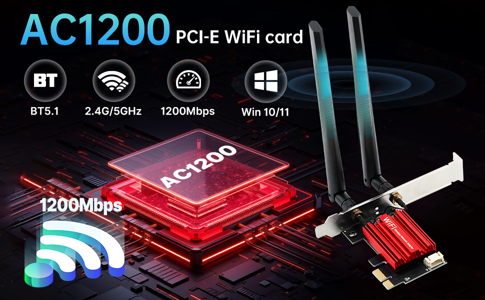 AC1200 pcie wifi card