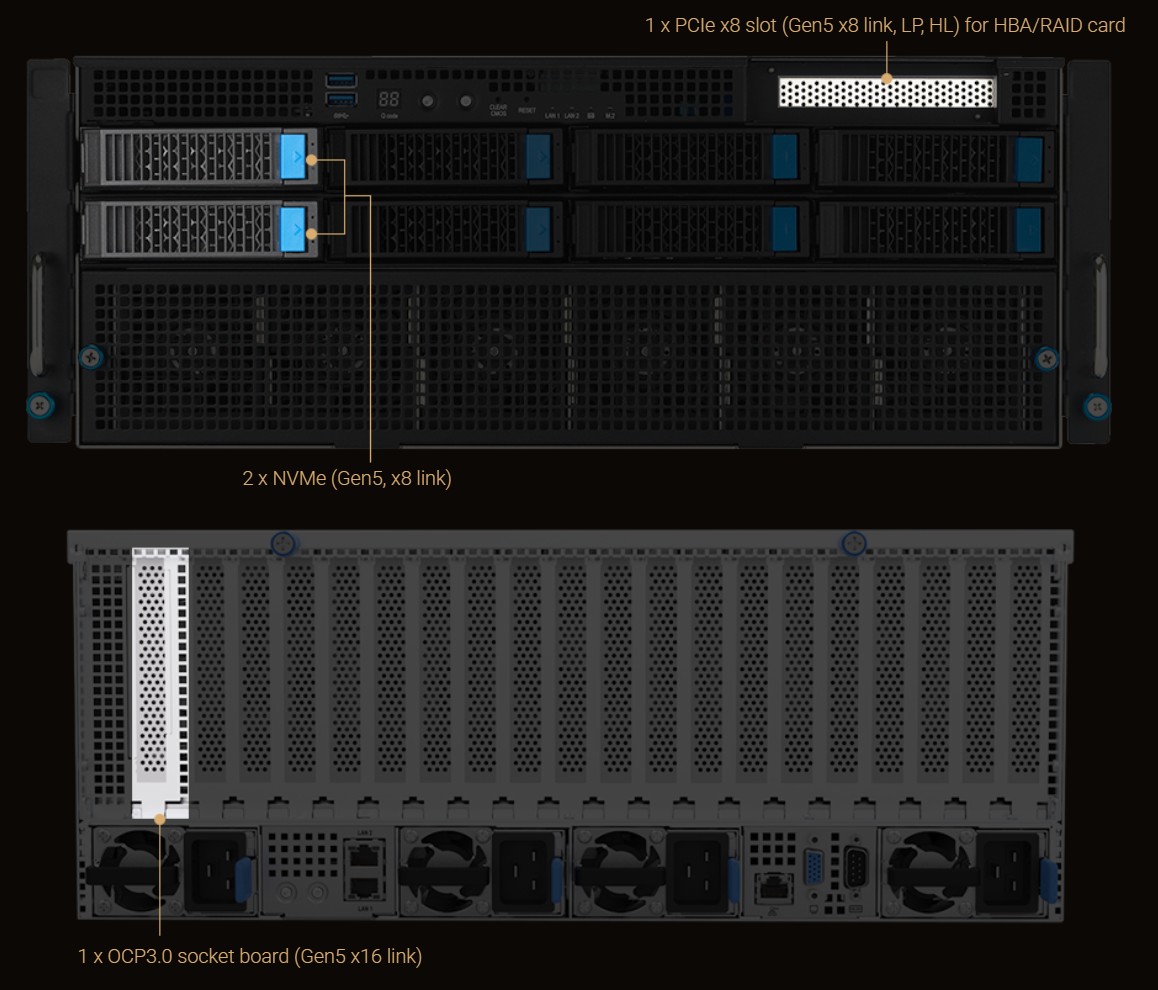 ASUS ESC8000-E11-3W10G 4U 8-GPU AI Deep Learning Server