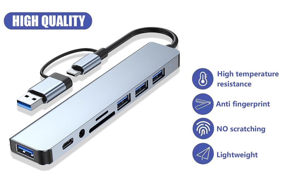 8 in 1 USB-C/USB 3.0 Dual Adapter Docking Station