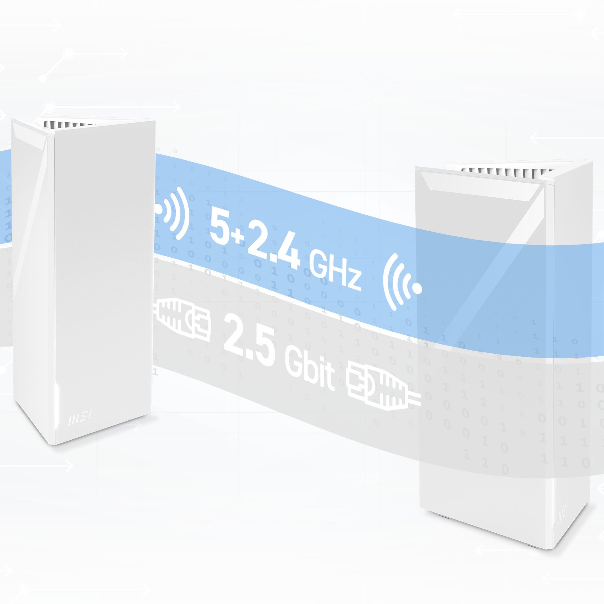 Speed: 2.5Gbit wired and 5GHz/2.4GHz wireless