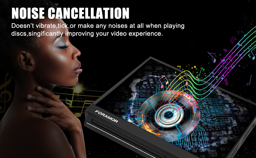 New update chip technology makes the DVD player keep quiet and smooth during play. Solve the skip an