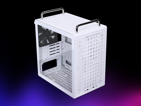 Cooler Master QUBE 340 Micro-ATX Compact -Tower PC Case - White