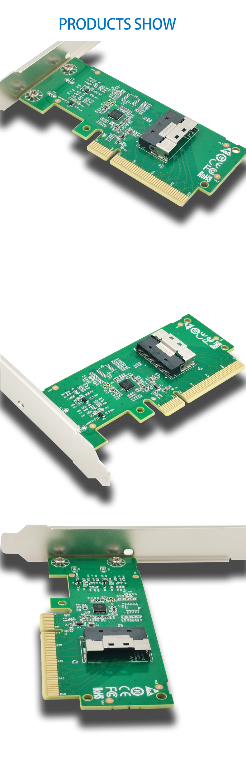 PCIe4.0 x8 to SlimSAS SFF-8654 x8 NVMe adapter