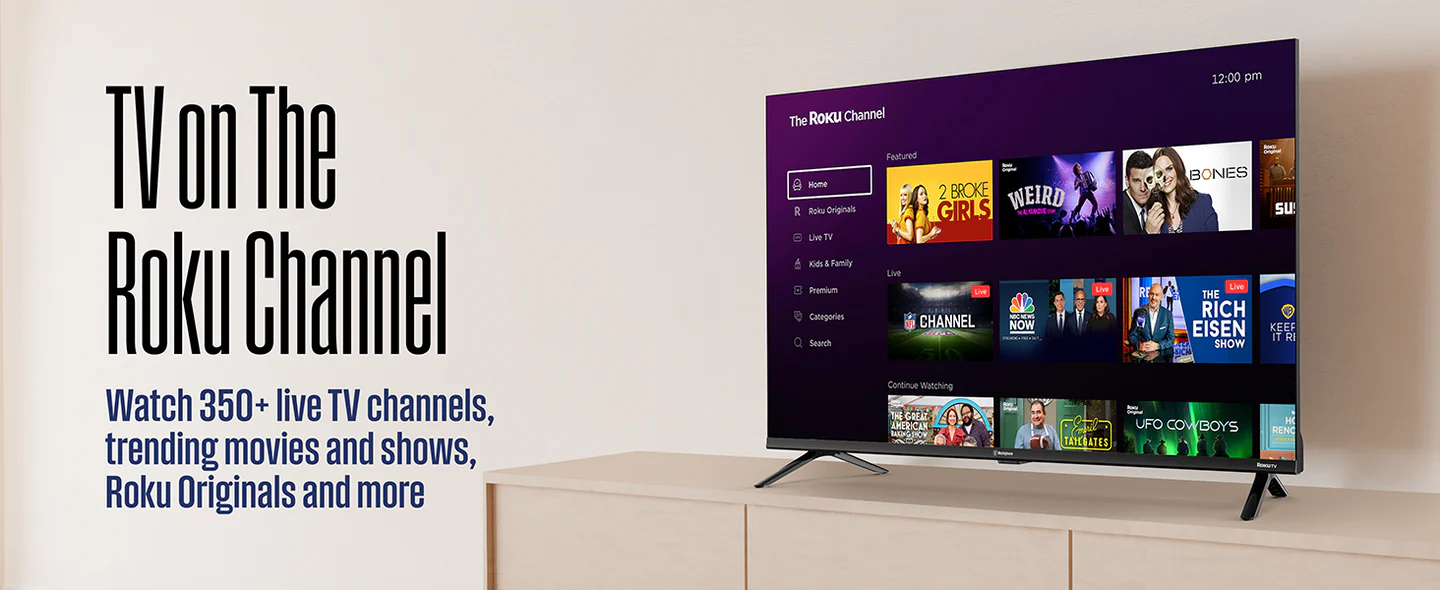 Westinghouse Smart Roku TV, HD QLED, Dolby Digital+, Wi-Fi, Bluetooth, AirPlay, Alexa & Google Assistant